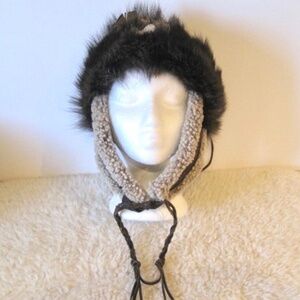 Patricia B Leather/Fur Trapper Hat